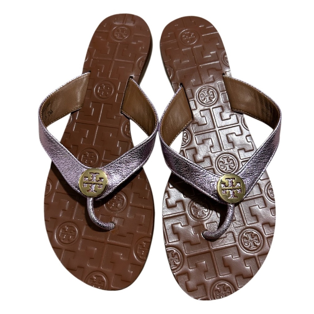 TORY BURCH THORA PINK SILVER METALLIC 7M
